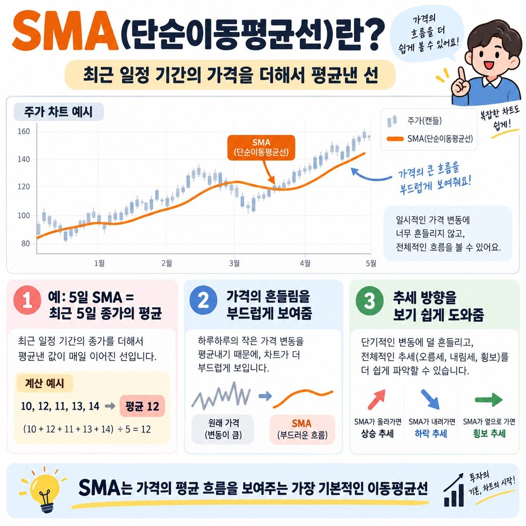 단순이동평균(SMA) — 가격의 흐름을 평균으로 다듬어 보는 법